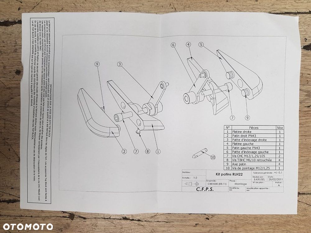 Crash pady Top Block Racing RLH22 Honda CBR 1000RR 08-11 - 12