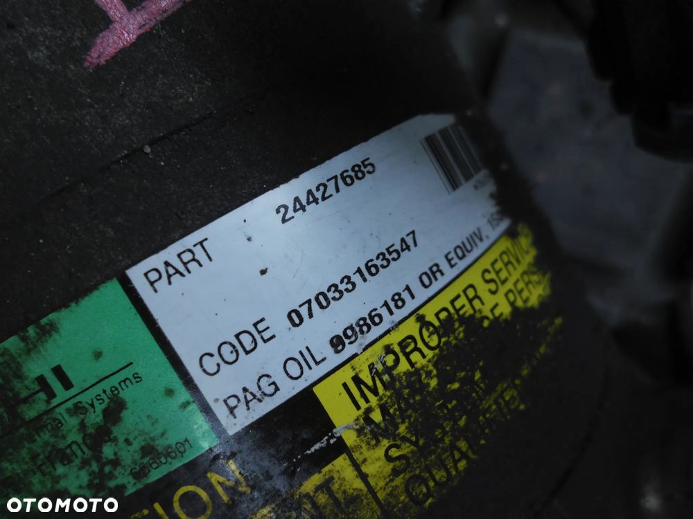 KOMPRESOR SPREŻARKA  KLIMATYZACJI OPEL CORSA C 24427685 POSIADAM 3 SZT - 2