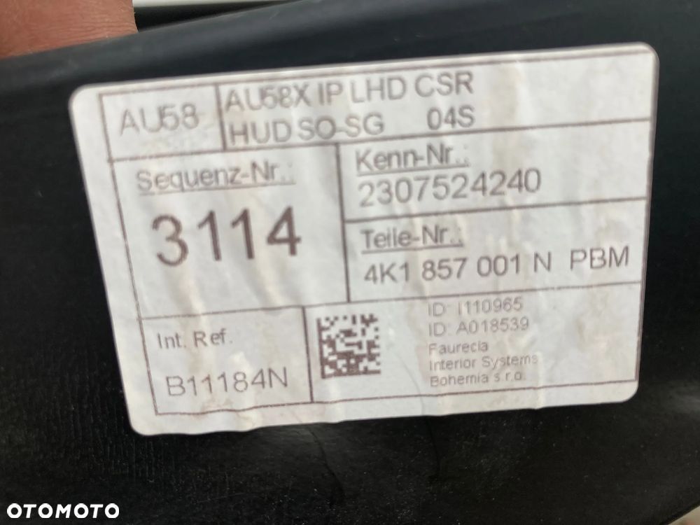 AUDI A6 S6 RS6 C8 A7 S7 RS7 4K DESKA KONSOLA KOKPIT PULPIT PÓŁKA PARAPET PODUSZKI POWIETRZNE AIRBAG KURTYNY KURTYNA PASY PAS BEZPIECZEŃSTWA Oryginał SKÓRA Okazja - 17