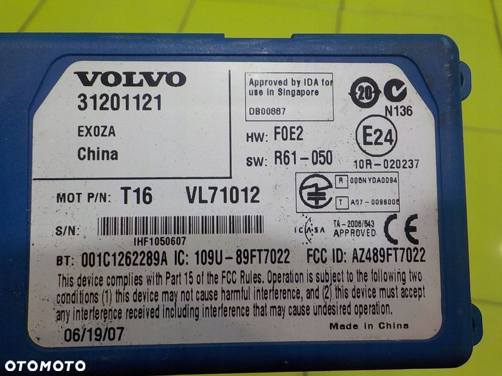 VOLVO XC90 I LIFT 2.4 D5 07r modul sterownik BLUETOOTH 31201121 - 9