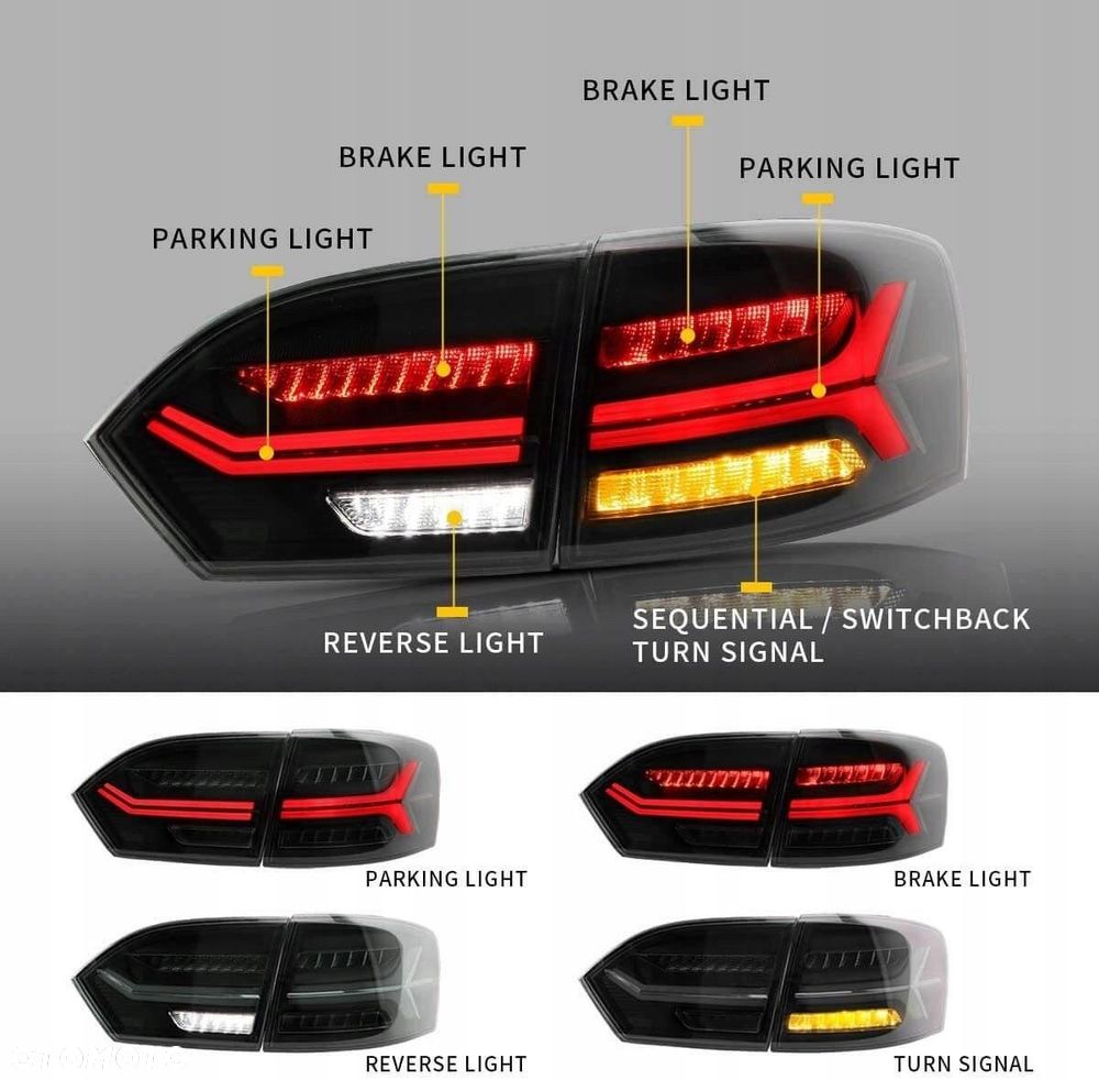 Lampy tyl ne kpl Vland Full LED Tuning Smoke VW Jetta VI 5c 6 2010-2014 - 7
