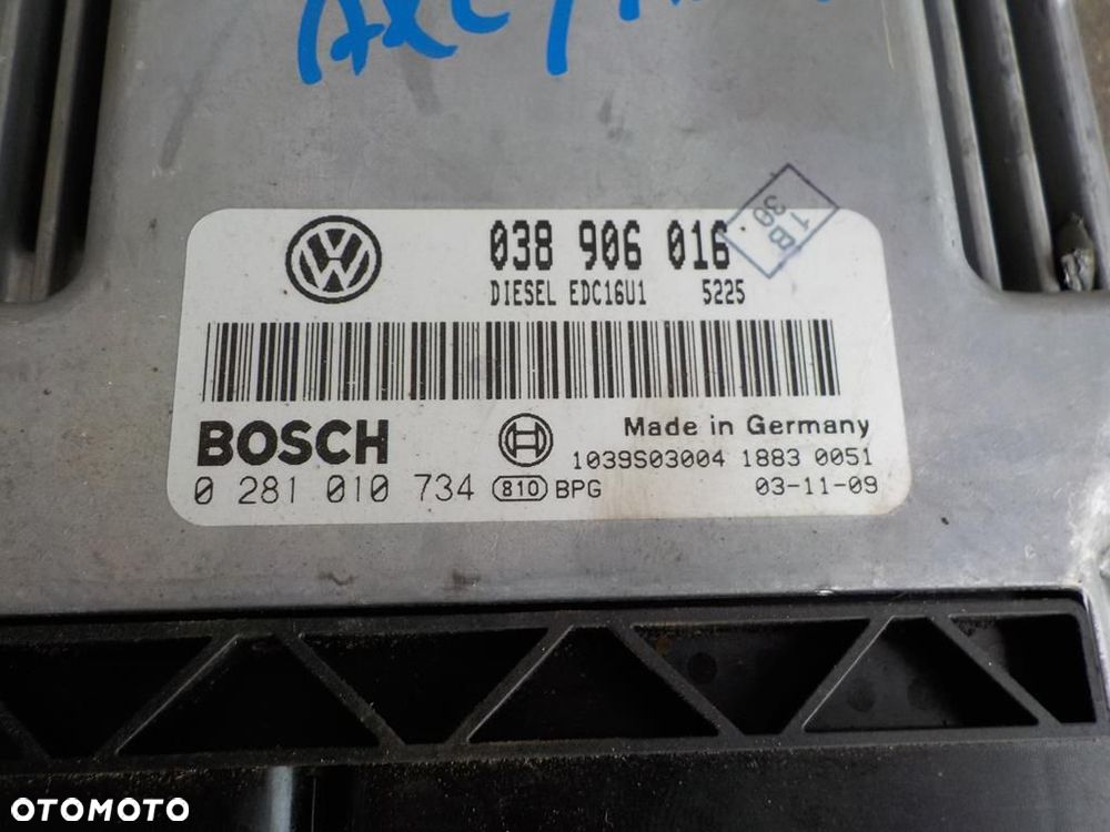 VW T5 1.9 TDI KOMPUTER STEROWNIK 038906016 - 2
