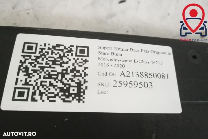 Suport Numar Bara Fata Original In Stare Buna Mercedes-Benz E-Class W2 - 7