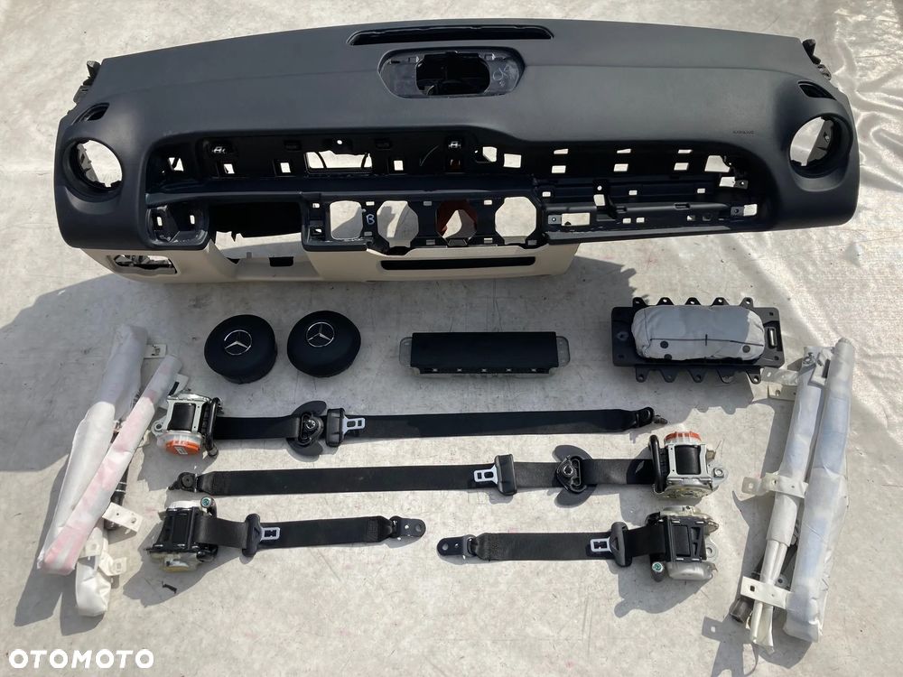 MERCEDES  A W177 B W247 GLB X247 CLA W118 DESKA KONSOLA KOKPIT PULPIT PÓŁKA PARAPET AIRBAG PODUSZKI POWIETRZNE KIEROWCY PASAŻERA KOLANOWA KOLAN KURTYNA KURTYNY FOTELA W FOTEL PASY PAS naprawa - 1