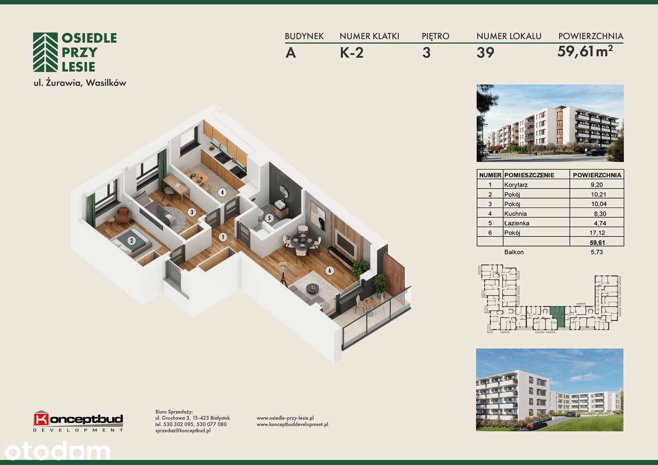 Osiedle przy Lesie | Bud. A | M. nr 39 | 59,61 m2