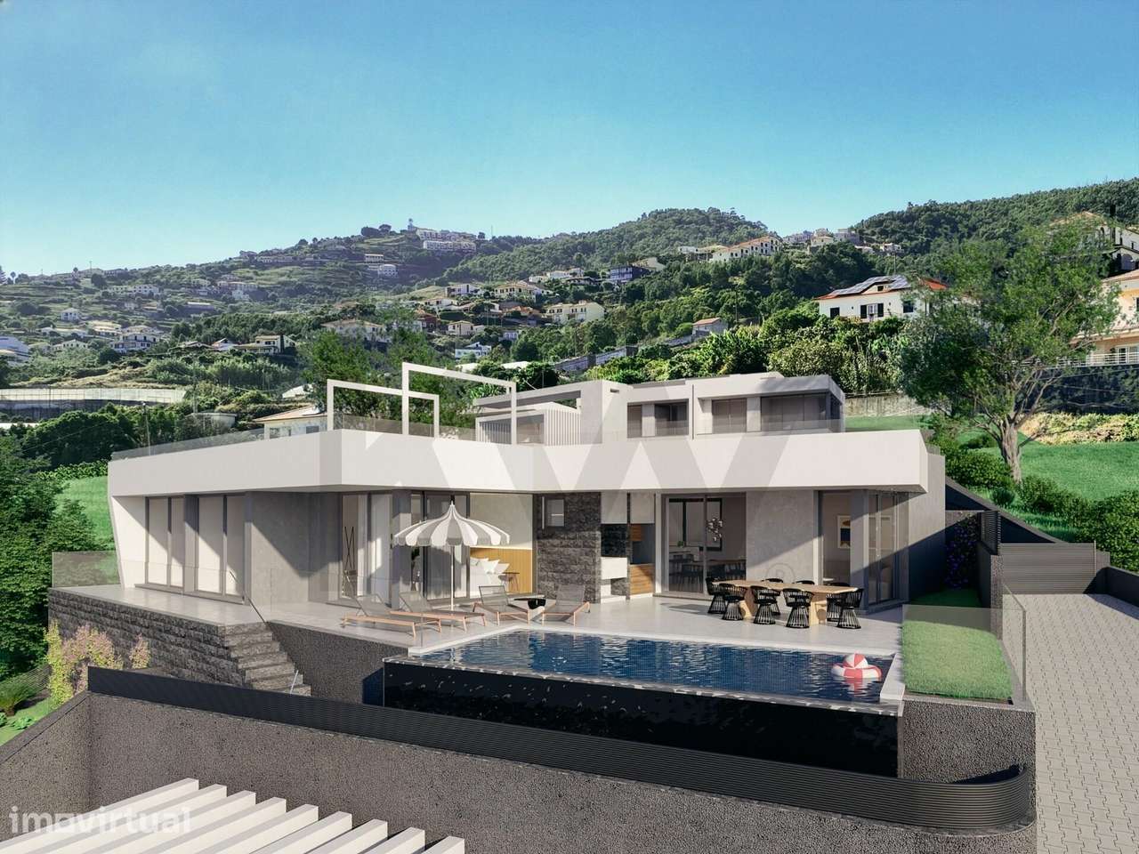 Moradia T3 térrea, com 3 suítes, piscina privativa, garagem, ar condic - Grande imagem: 2/15