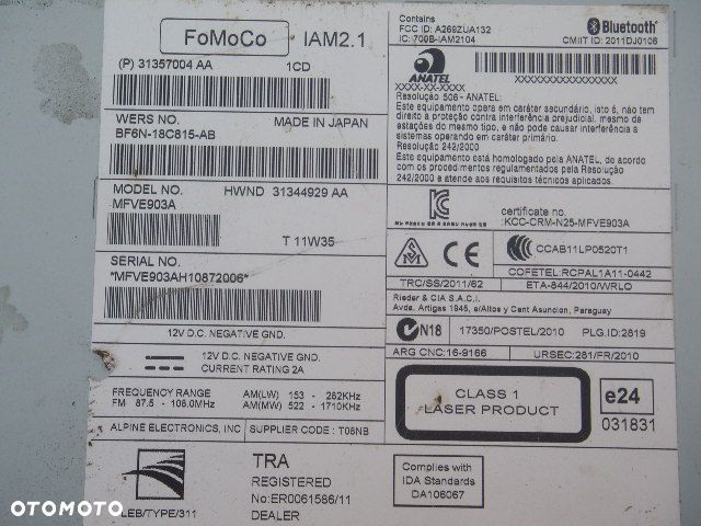 Volvo ford xc60 xc 60 radio odtwarzacz 31357004AA - 3