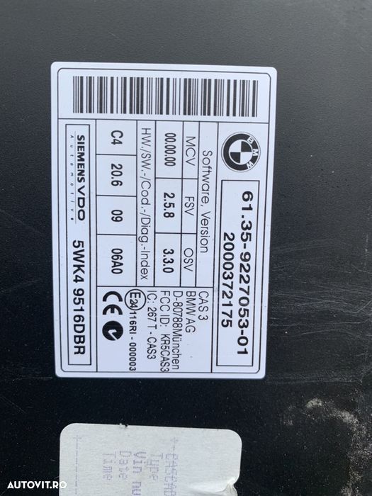 ECU chit kit pornire bmw x5/x6 4.0d 306cp - 2