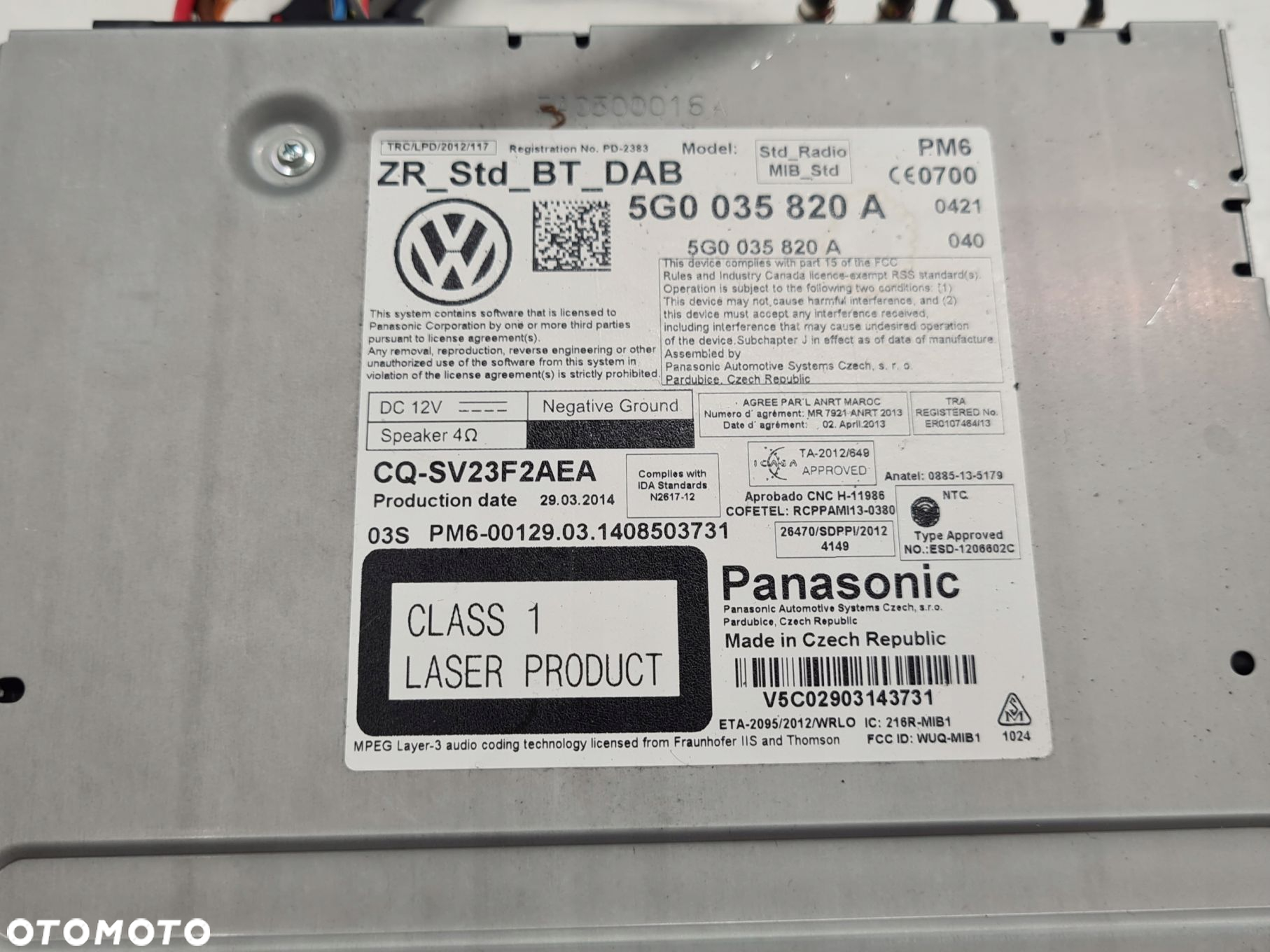 VW GOLF VII MULTIMEDIA CZYTNIK KART SD 5G0035820A - 3