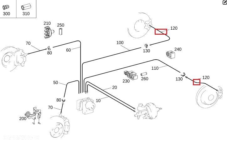 MERCEDES W168 W169 W245 VARIO VANEO Przewod hamulcowy tyl - 2