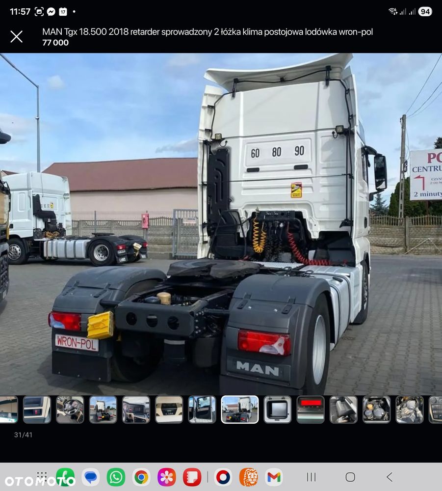 MAN Tgx 18.500 mały przebieg 2017 retarder sprowadzony 2 łóżka serwis lodówka wron-pol - 31