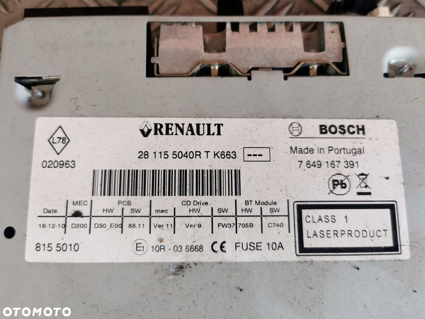 RENAULT MEGANE III OE RADIO CD 281155040R - 5