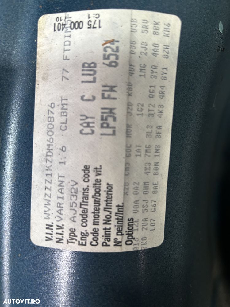 Roata rezerva Volkswagen Golf 6 1.6 CAY - 5