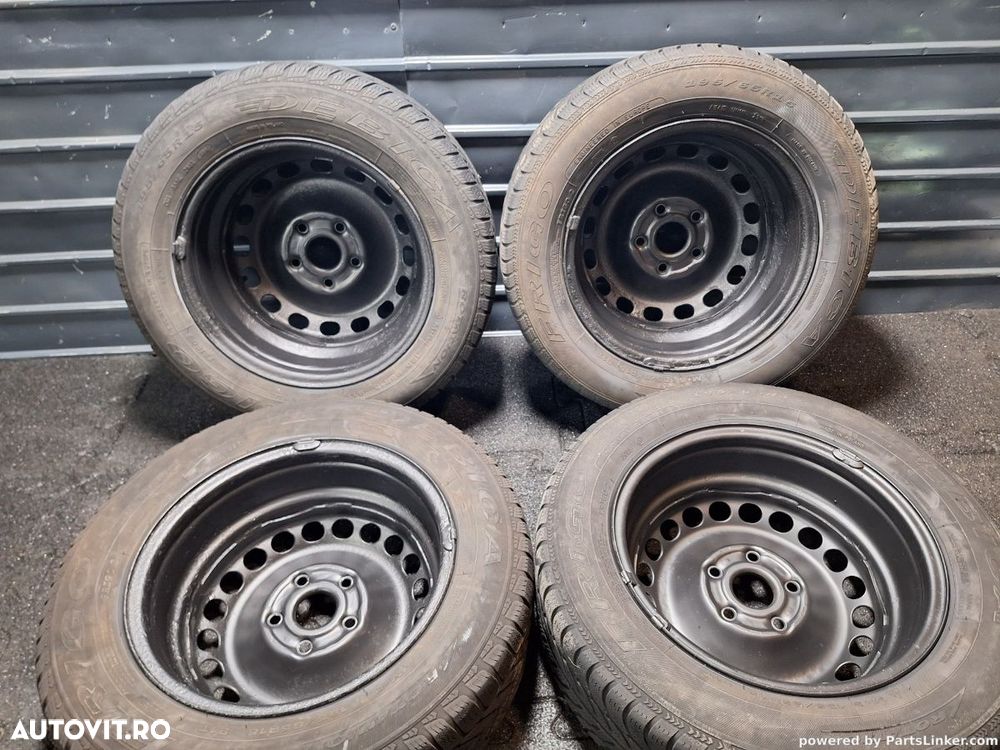 Jante de tabla cu cauciucuri de iarna 195/65R15 5x112 VOLKSWAGEN PASSAT B5.5 6Jx15H2 , ET37 3B0601027D - 6