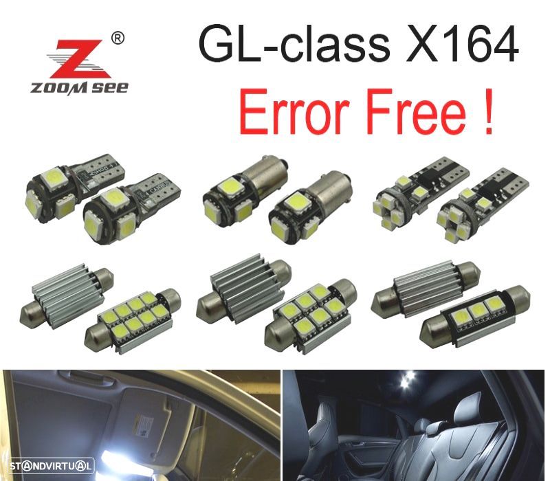 KIT COMPLETO DE 26 LÂMPADAS LED INTERIOR MERCEDES GL CLASE X164 GL320 GL350 GL420 GL450 GL500 06-12 - 1