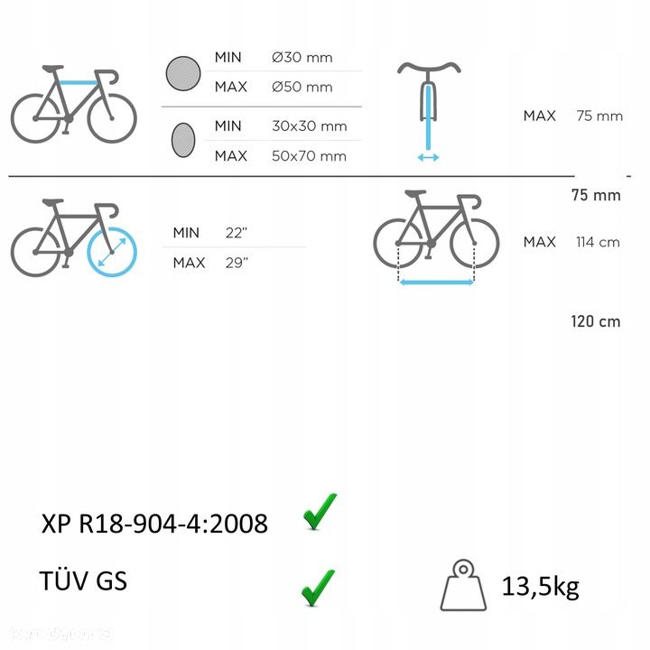 BAGAŻNIK NA KLAPĘ NA 3 ROWERY STAND UP MENABO - 11