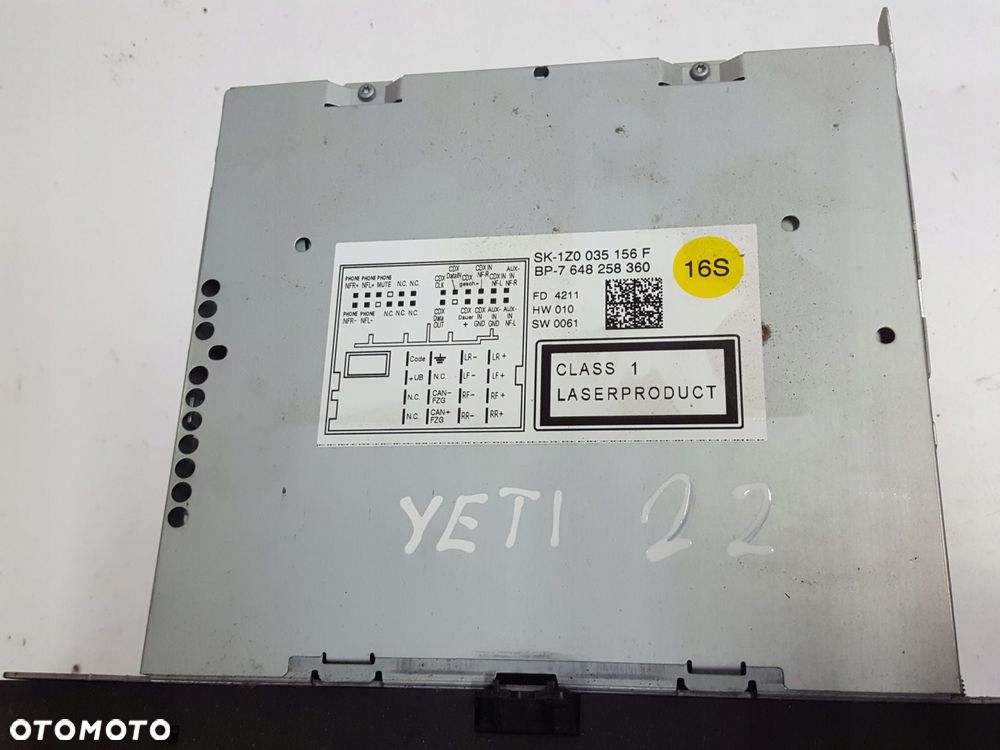 SKODA YETI 5L 09-13r RADIO CD MP3 BOLERO 1Z0035156F - 3