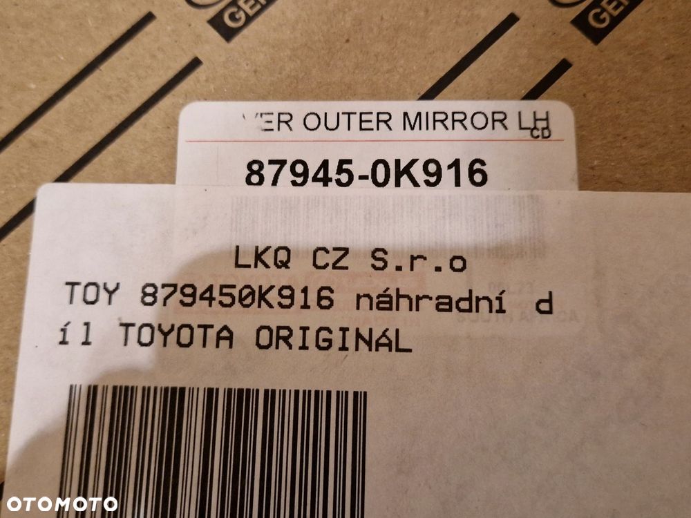TOYOTA HILUX 879450K916 OBUDOWA LUSTERKA LEWEGO NAKŁADKA NOWA, ORYGINAŁ - 3