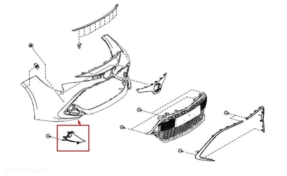 Atrapa Toyota Corolla XII E21 18-22r kratka zderzaka prawa przednia obudowa LED halogenu oryginalna - 1