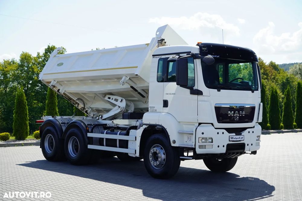 MAN TGS 33.400 / 6X4 / BASCULĂ CU 2 LATE / BASCULĂ CU HIDRODOXIE / BORDMATIC / MEILLER KIPPER / EURO 5 - 8