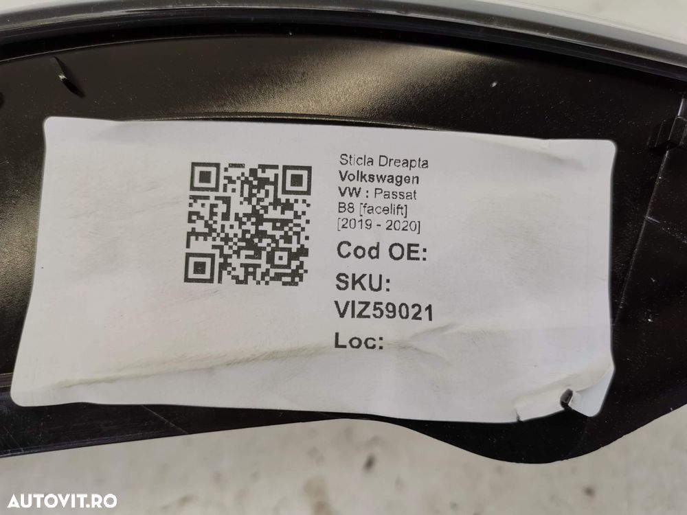 Sticla Dreapta Volkswagen VW  Passat B8 [facelift] [2019 - 2020] Origi - 8