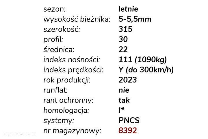 Pirelli P Zero PZ4 PNCS 315/30 R22 - 3