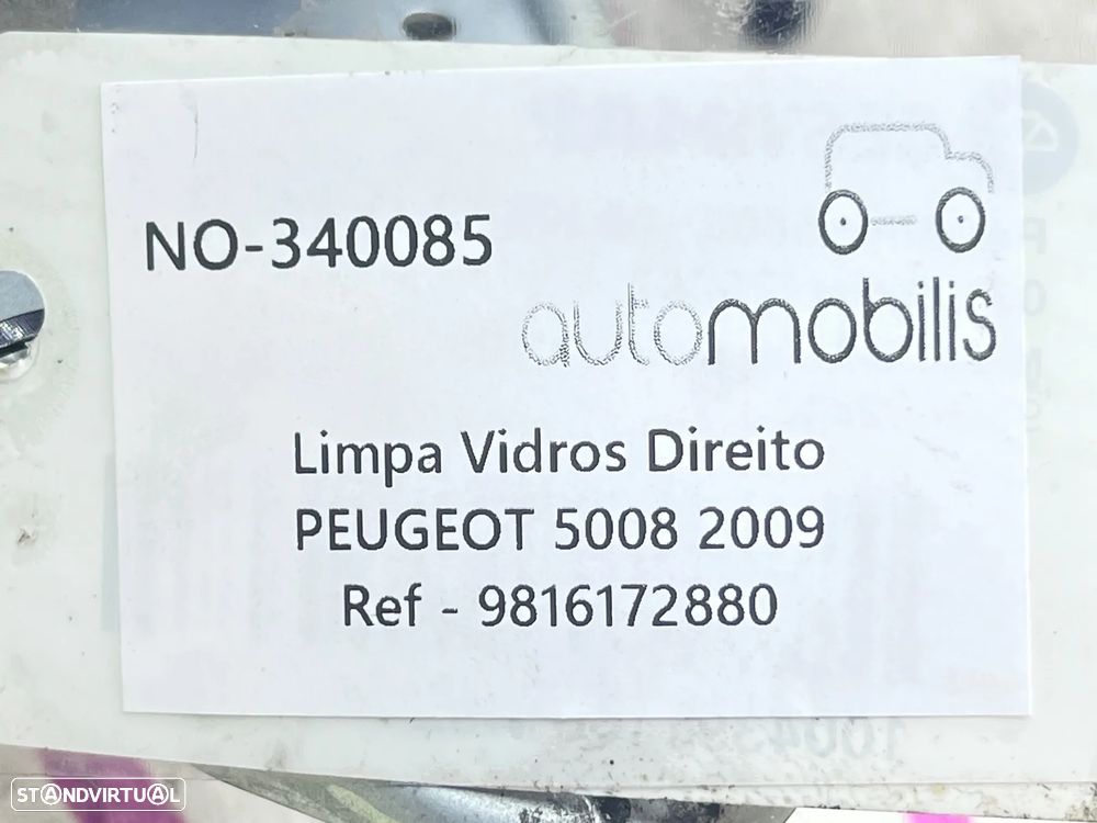 Limpa Vidros Direito PEUGEOT 5008  Ref. - 9816172880 - NO. 340085 - 3