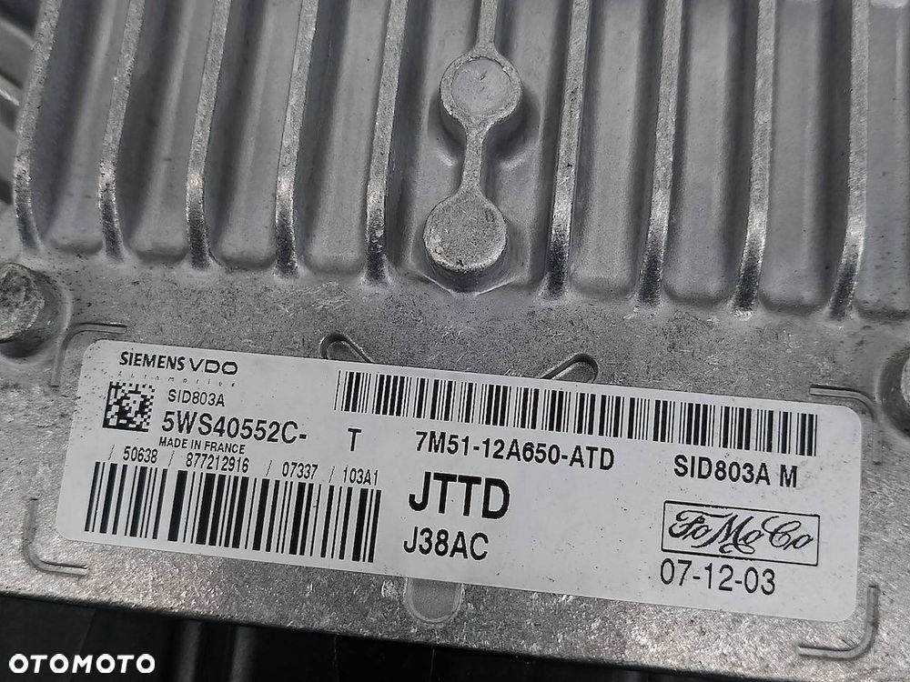 KOMPUTER, STEROWNIK FORD C-MAX I 7M51-12A650-ATD  5WS40552C-T 2.0 TDCI - 5