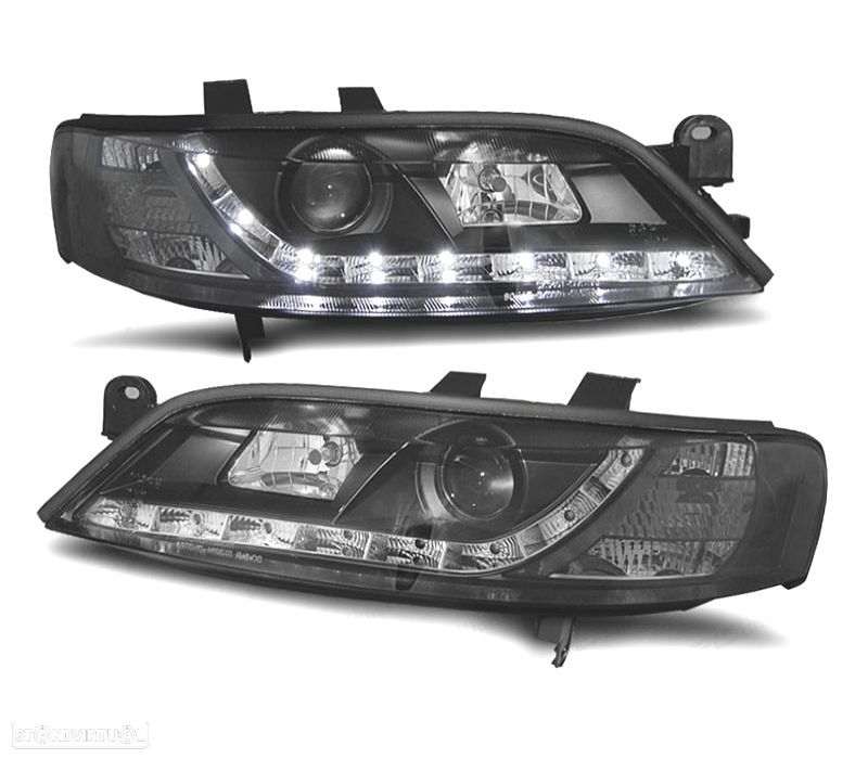 FARÓIS OPEL VECTRA B 99-02 LUZ DIURNA LED FUNDO NEGRO - 1