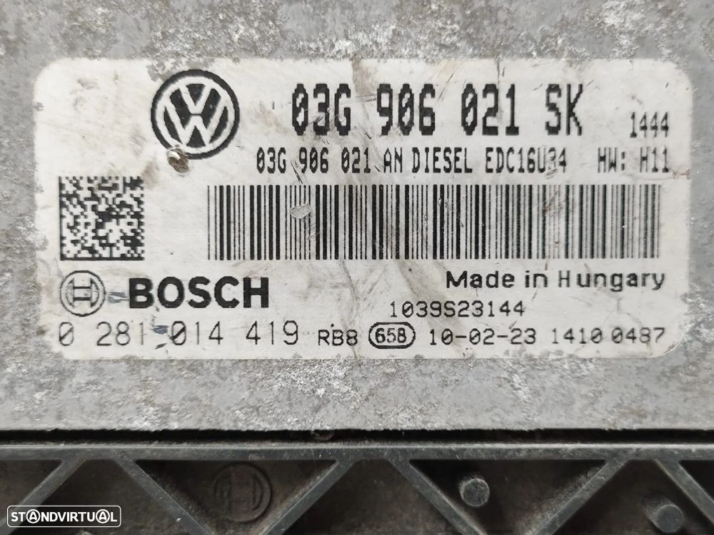 Centralina Motor Original Bosch VAG 1.9 TDI 105cv BXE 0281014419 03G906021SK - 6