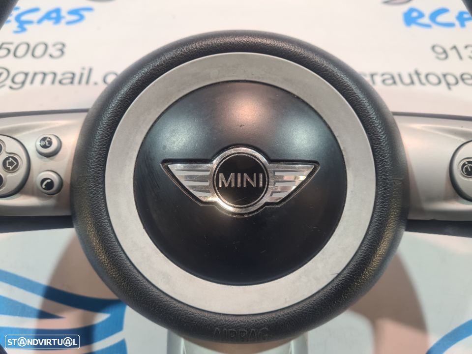 VOLANTE GUIADOR COMPLETO MINI COOPER R56 32306794624 6794624 607387211 PELE COMANDOS MULTIFUNÇÕES AIRBAG - 8