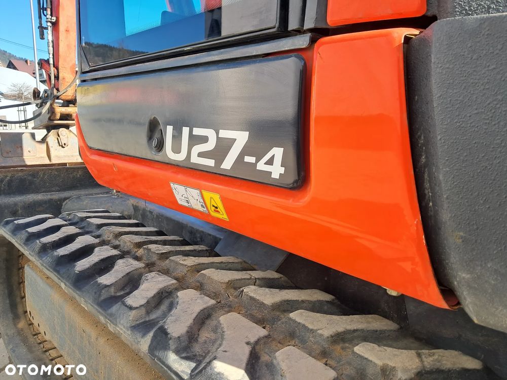 Kubota U27-4 WAGA 2700 kg 2.7t 1300 mth minikoparka * 2022 rok * 2 łyżki * lusterka * pełne oświetlenie jeden właściciel * zero obrys długie ramie szybkozłącze MS03 * hydrauliczna skarpówka * gąsienice 80% bez DPF Red Key * dodatkowe linie hydrauliczne jcb yanmar Cat takeuchi - 9