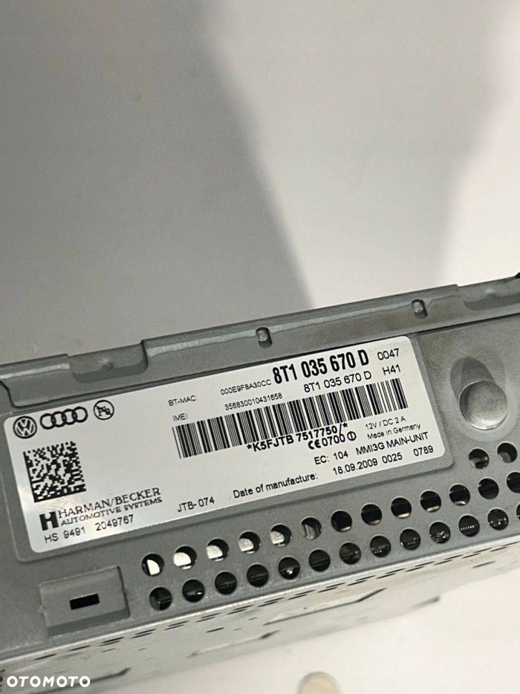 Audi A4 S4 B8 8K 2011 8T1035670D Panel / CD/DVD/GPS SD MMI DRIVE SELECT - 3