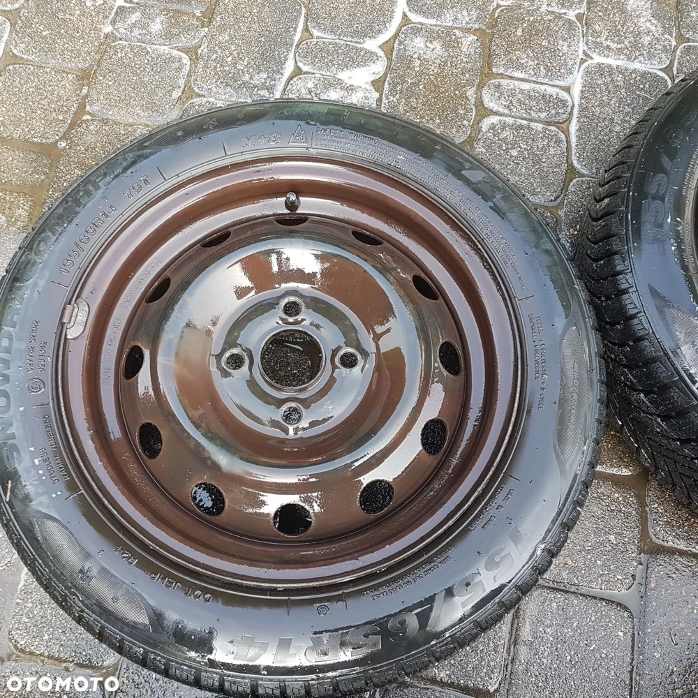 Koła felgi felga koło opony zimowe 155/65/14 4×100  5.5J piasta 54.1mm pasuja do Hyundai i10 i20 Accent Getz Kia Rio Picanto Toyota Yaris Suzuki Baleno Mazda Demio 323 - 15