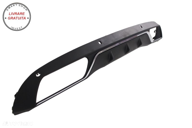 Difuzor Bara Spate Cu Ornamente tobe Negre Mercedes C-Class W205 S205 (2014-2018) - livrare gratuita - 3
