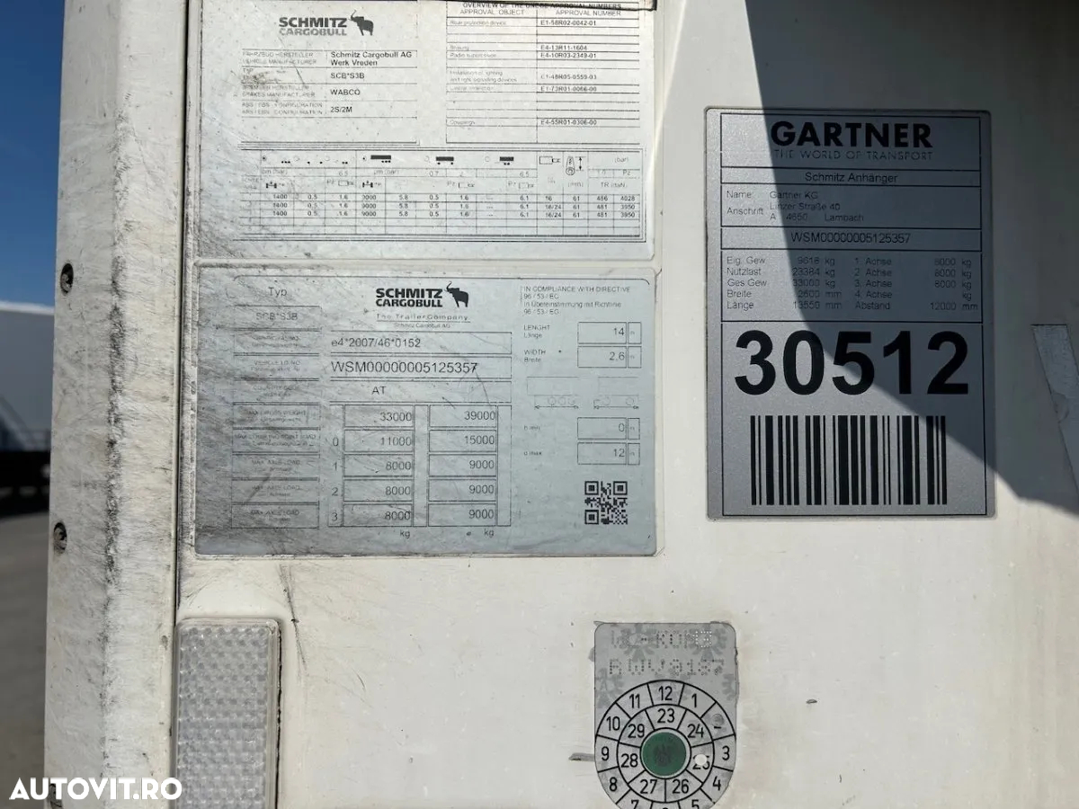 Schmitz Cargobull Schmitz,TK 400, axa liftanta, carlige, factura externa - 11