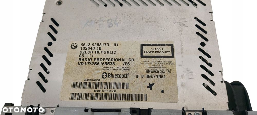Bmw E90 E91 E92 E87 E82 E92 E84 Radio Cd Aux Professional 9258173 Nr 12 - 6