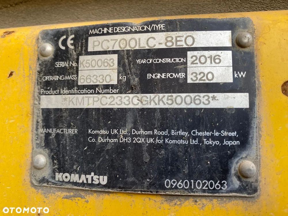Komatsu PC700LC -8EO / 2016 / Full Serwis Komatsu / 66 ton / 6 m3 / - 29
