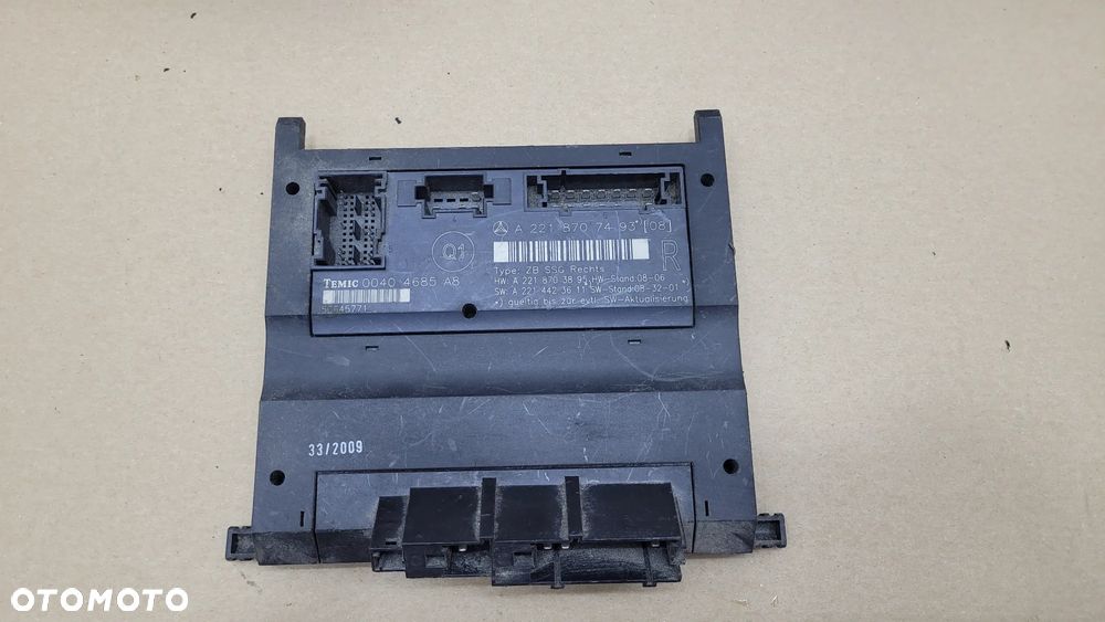 MERCEDES S W221 221 MODUŁ STEROWNIK FOTELA PRAWY A2218707493