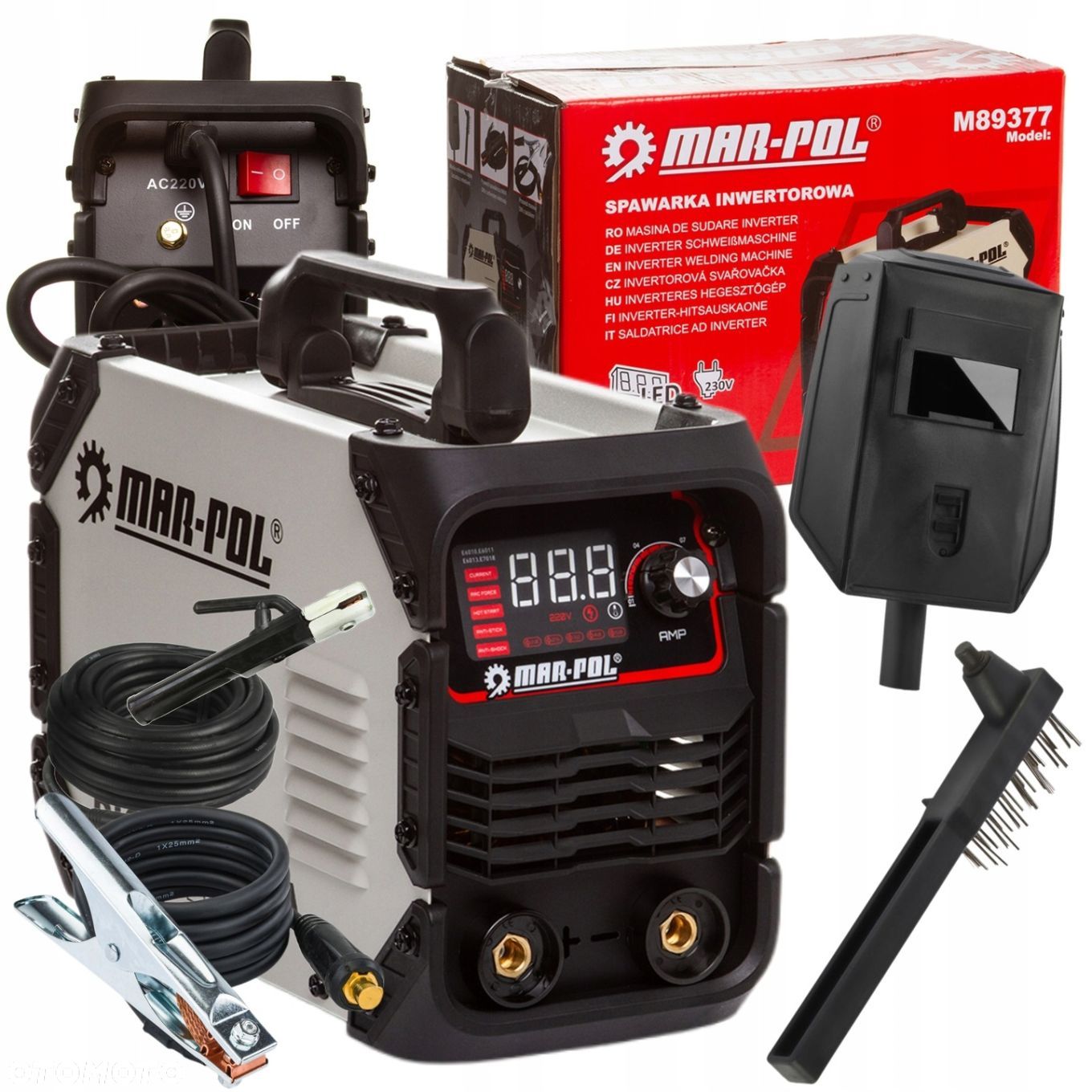 SPAWARKA INWERTOROWA INWERTEROWA 300A LCD MMA IGBT TIG LIFT MASKA PRZEWODY - 1