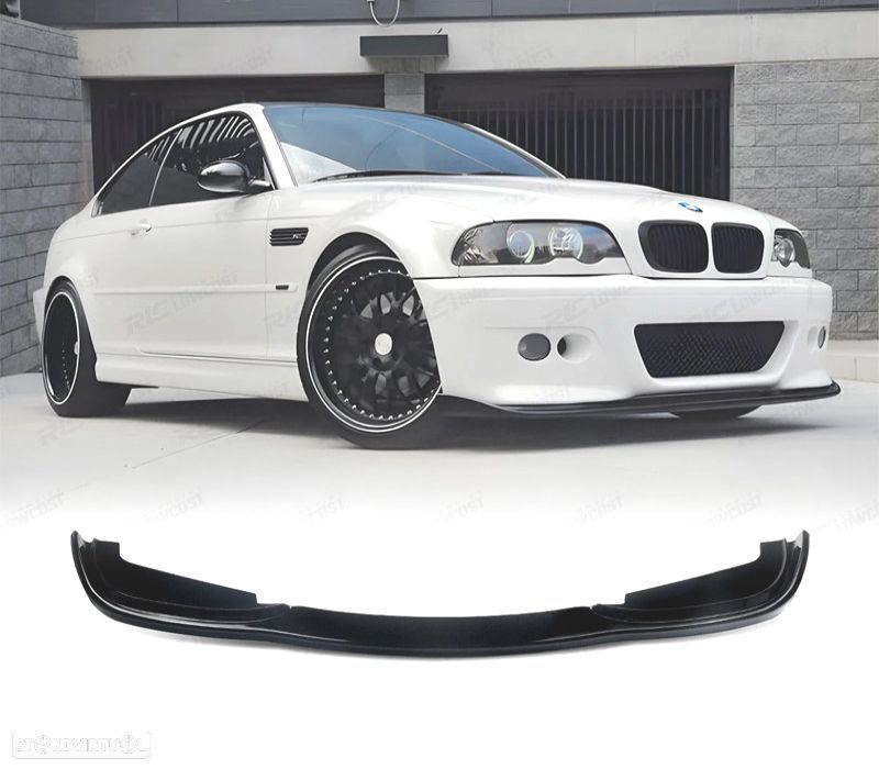 SPOILER LIP DIANTEIRO BMW E46 98-07 LOOK M3 PRETO BRILHANTE - 1