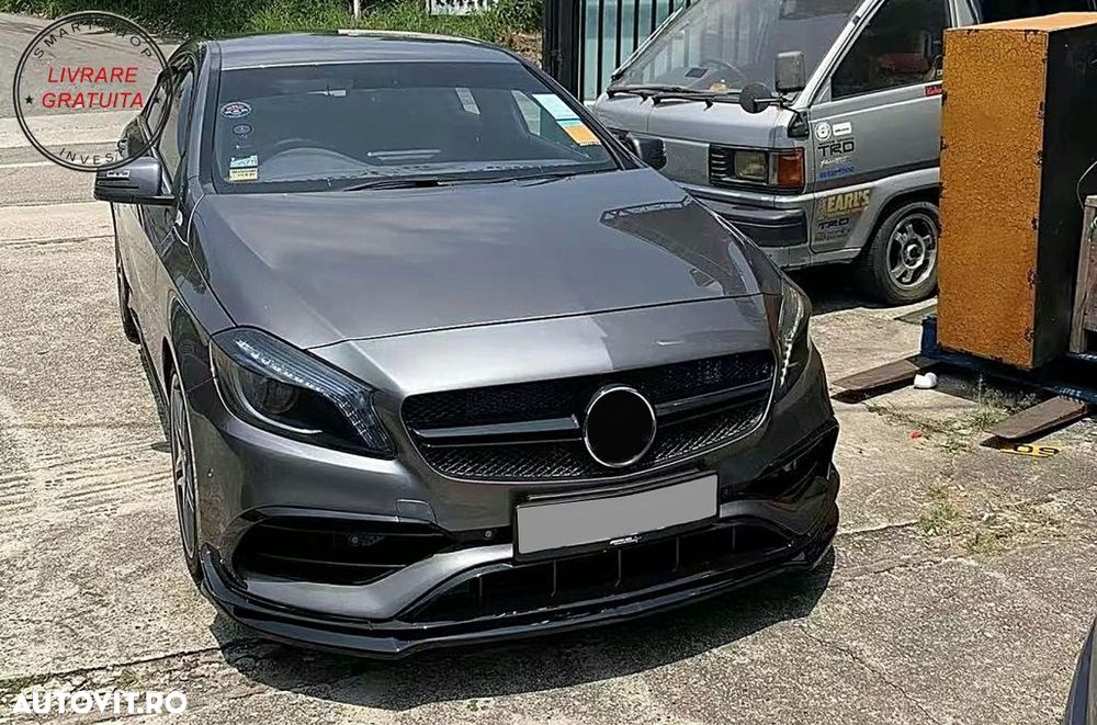 Lip Bara Fata Mercedes A-Class W176 AMG Facelift (2015-2018) Negru Lucios- livrare gratuita - 7
