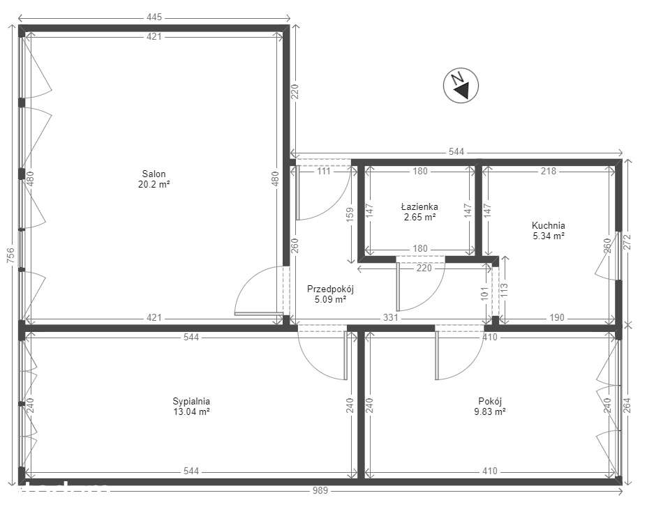 Mieszkanie 3 pokojowe na sprzedaż, ul. Krucza, 56 m2, przy Sky Tower