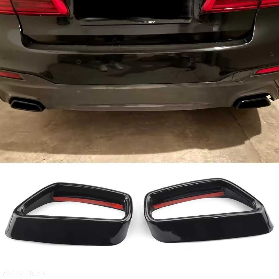 Ornamente Evacuari Tobe BMW G30 G31, Atasamente Evacuare Tips Tipsuri, Negru Lucios - 1