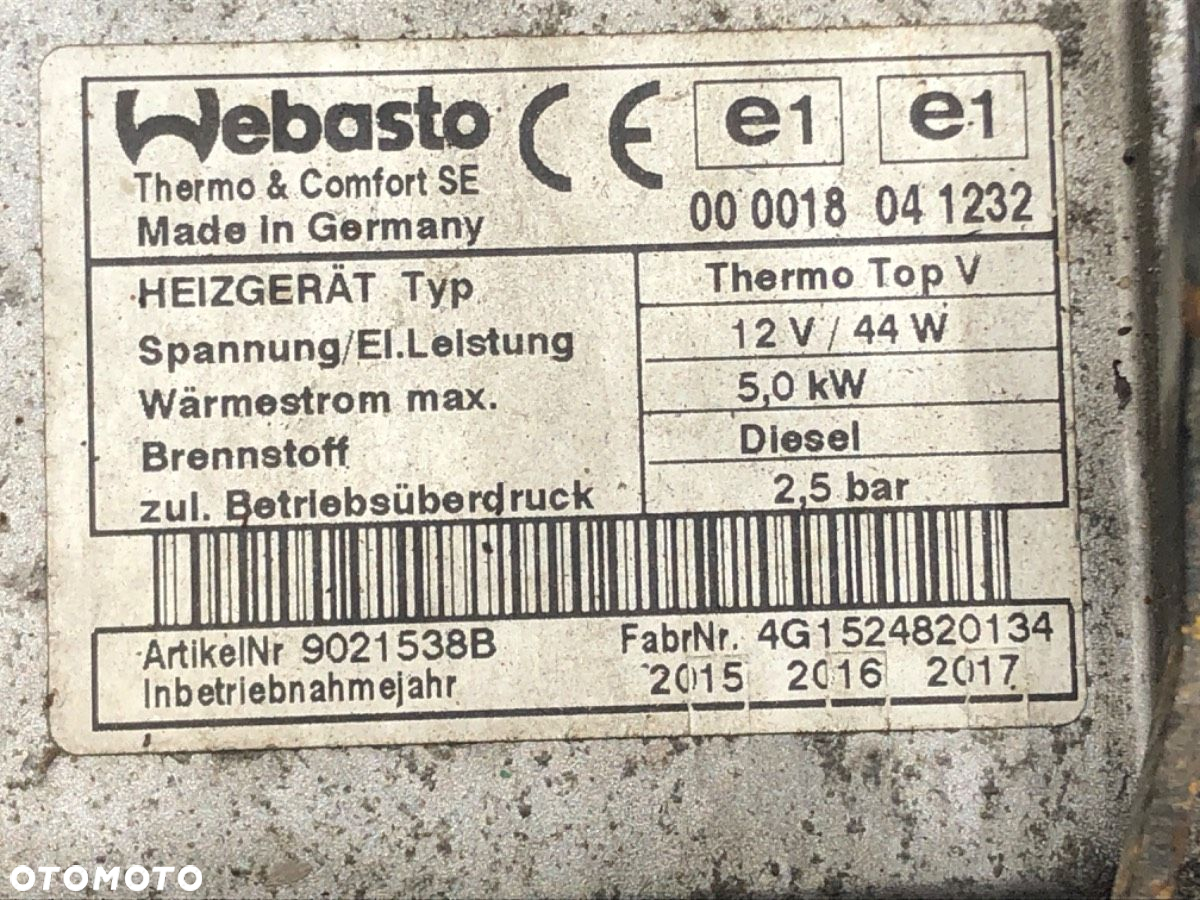 WEBASTO - 1439.00 PLN - VW TOURAN (1T1, 1T2) 2003 - 2010 2.0 TDI 125 kW [170 KM] olej napędowy 2005 - 4