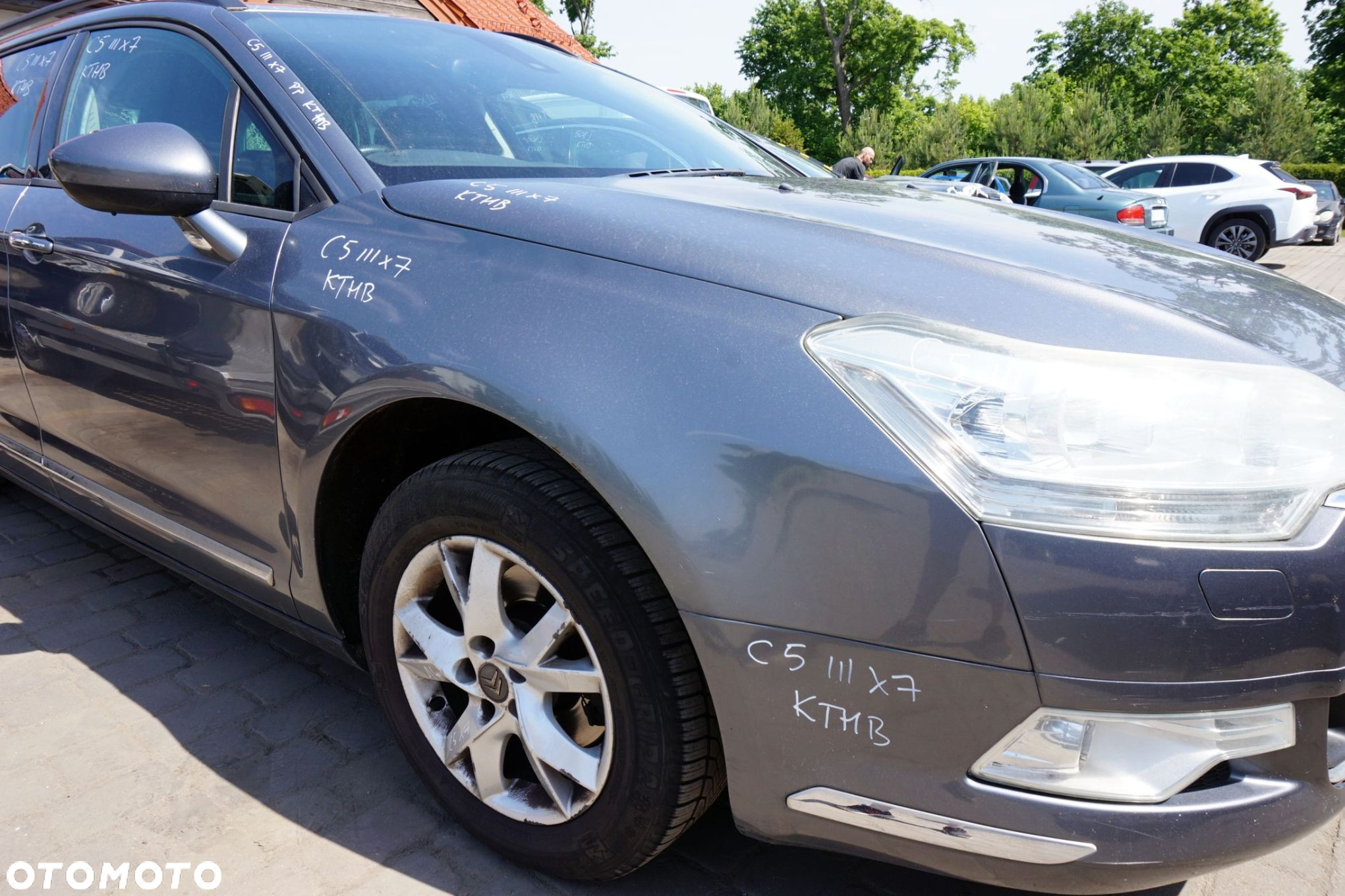 MASKA ZDERZAK BŁOTNIKI LAMPY C5 III X7 KTHB  CITROEN 2008-2017 SZARY PRZÓD KOMPLETNY - 12
