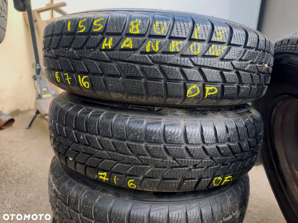 4x98 Felgi Stalowe Stal 13 Koła Zimowe Zima Opony FIAT SEICENTO CINQUECENTO UNO PUNTO PANDA LANCIA Y10 YPSILON SEAT IBIZA Łada Lada 155/80R13 HANKOOK WINTER I*CEPT RS 7mm Legnica ALU-RAD 155/80 - 2
