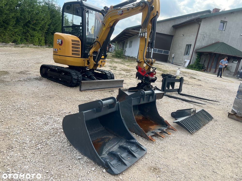 Caterpillar MINIKOPARKA CAT 302,7 gąsienicowa 2x łyżka Grabie WIERTNICA widły 303,5 Catepillar 305 koparka 3 5 tony sprowadzona 1 właściciel po serwisie BOBCAT SANNY YANMAR JCB KUBOTA mini koparka - 18