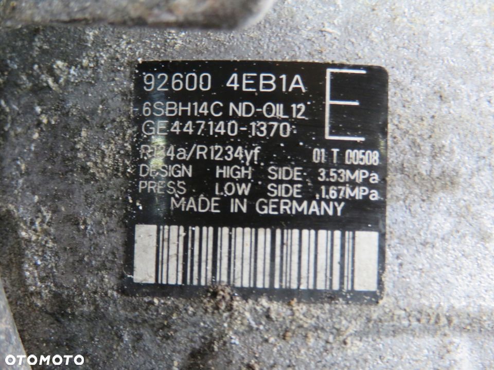 KOMPRESOR KLIMATYZACJI SPRĘŻARKA X-TRAIL T32 III 1.6 DCI 92600 4EB1A 447140-1370 NISSAN 2013- - 4
