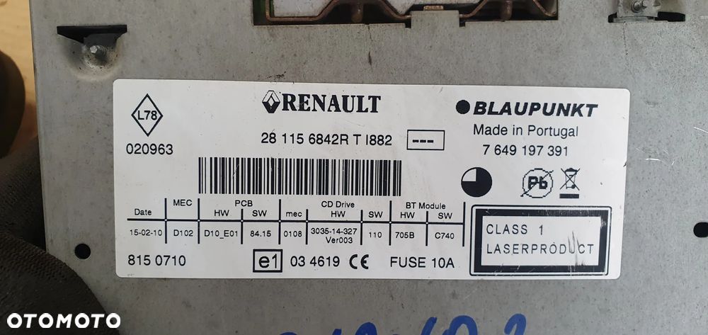 Radio radioodtwarzacz oryginał Opel Movano III 281156842R - 6